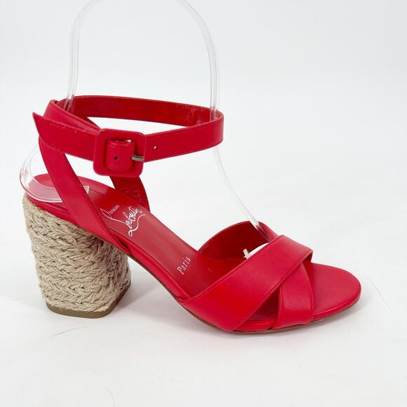 NWOB Christian Louboutin Summer Mariza 85 Red Espadrilles Heels Sandals EU 36 - Picture 2 of 10